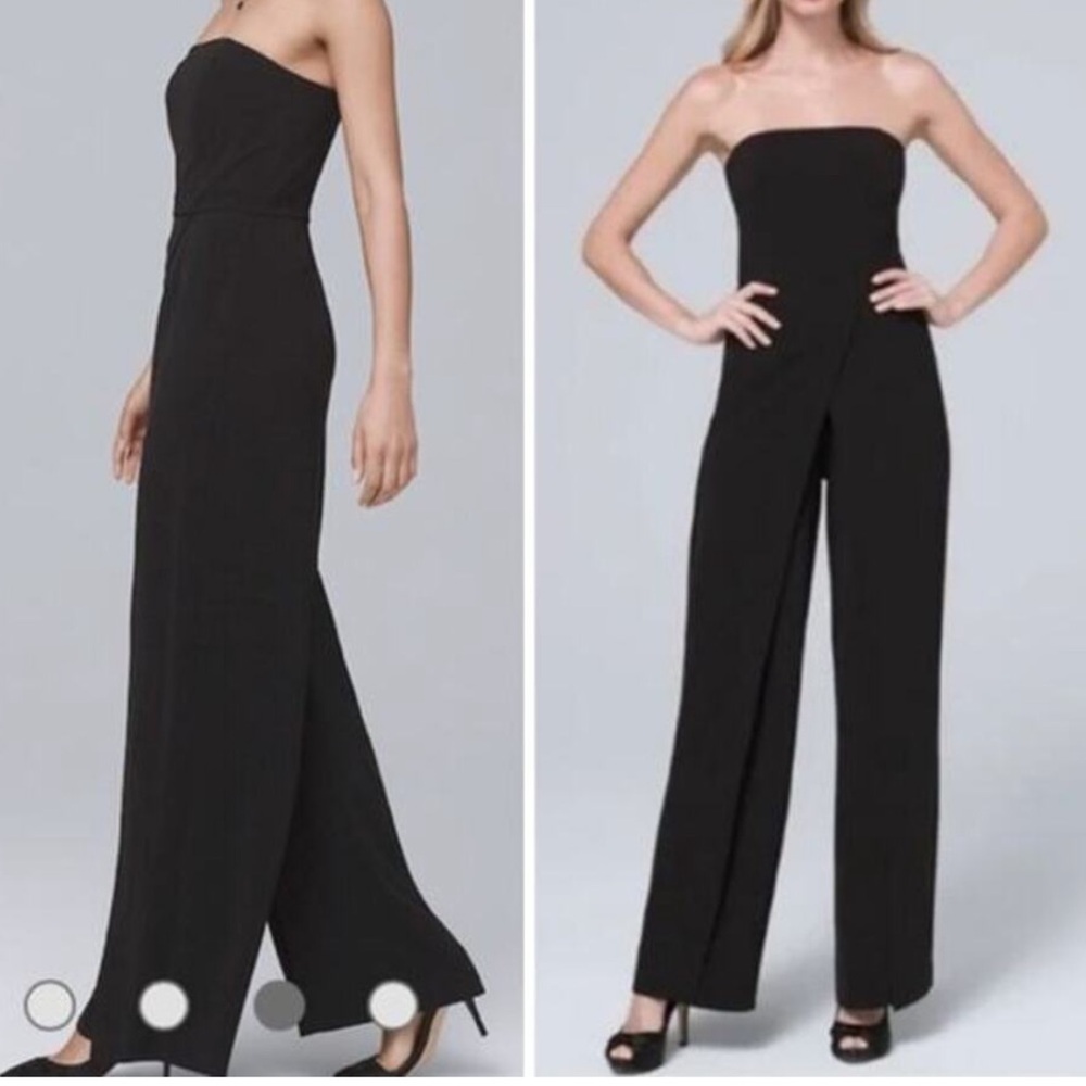 White House Black Market Convertible Strapless Split-Leg Jumpsuit